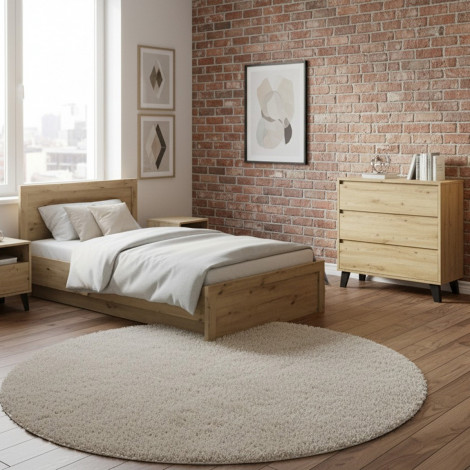 JAZZ łoże 120 z pojemnikiem dąb artisan