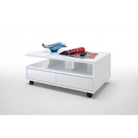 CHRIS nowoczesny stolik na kółkach z szufladami