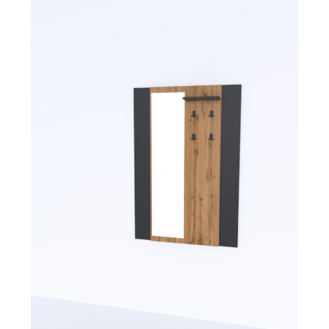AMINO panel przedpokojowy z lustrem dąb wotan / czarny