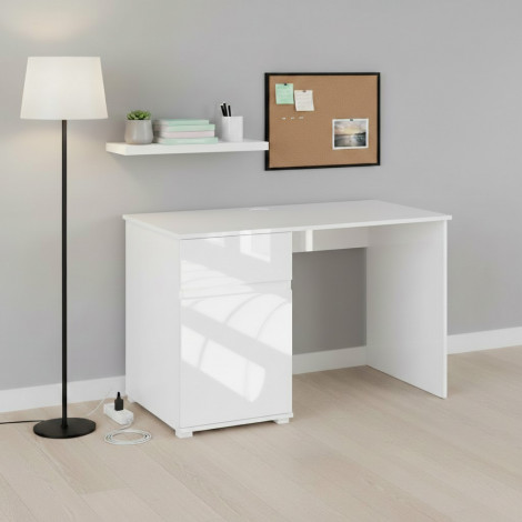 LINGO biurko 1d1s/120 biały połysk