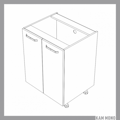 KAMMONO Fronty M4 Akryl - szafka dolna z drzwiami D60
