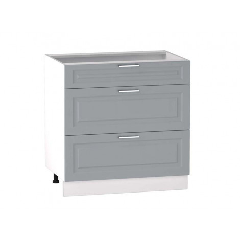 VENEZIA SZARA D90PCS/3 szafka kuchenna dolna 90 z szufladami pod płytę - kuchnia skandynawska 