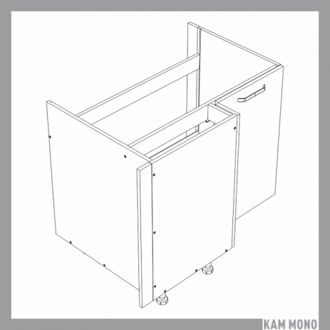 KAMMONO Fronty M4 Akryl - szafka dolna narożna pod zlewozmywak DRZ100X70