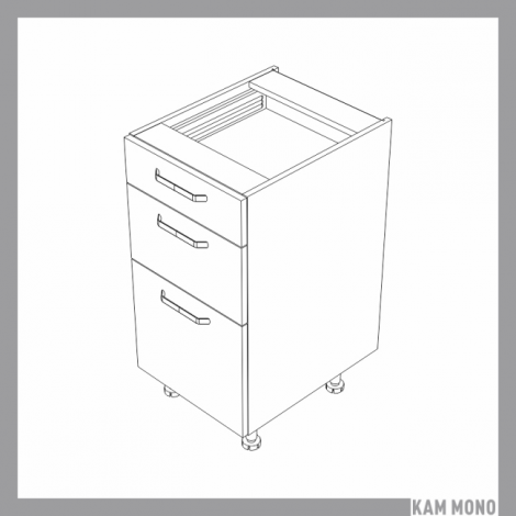 KAMMONO Fronty M4 Akryl - szafka dolna z szufladami DS40/3