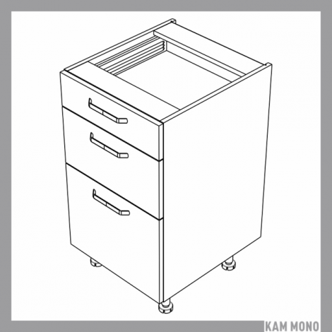 KAMMONO Fronty M4 Akryl - szafka dolna z szufladami DS45/3