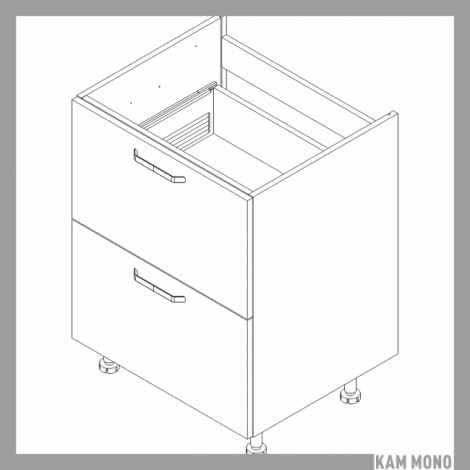 KAMMONO Klasyczne - szafka dolna DSS70/2PŁ do zabudowy płyty