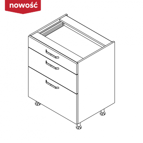 KAMMONO Fronty M4 Akryl - szafka dolna z szufladami DSS65/3