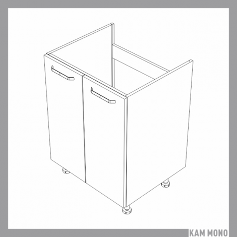KAMMONO Fronty M4 Akryl - szafka dolna z drzwiami pod zlewozmywak DZ60