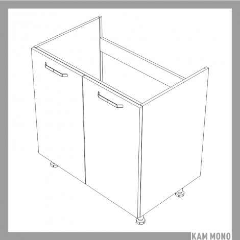 KAMMONO Fronty M4 Akryl - szafka dolna z drzwiami pod zlewozmywak DZ90
