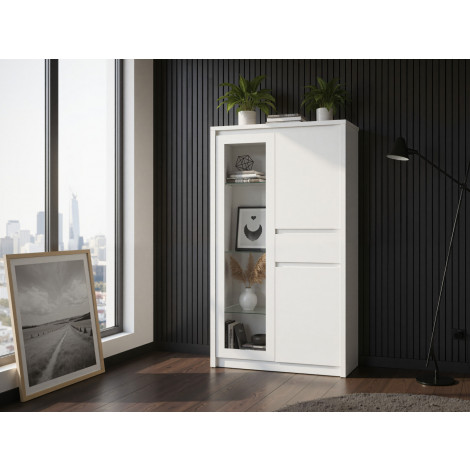 ERDEN witryna niska 2d1w1s biały 