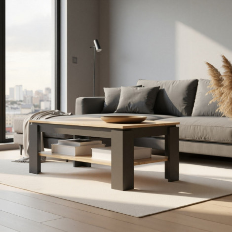 ESTEBAN ława 110 grafit / dąb evok