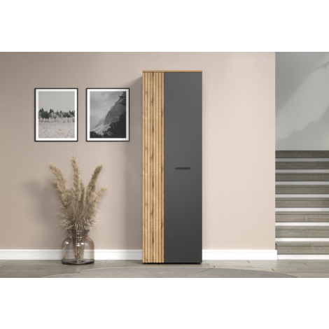 ESTEBAN szafa 2d/40 grafit / dąb evok