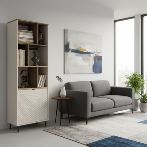 EVO regał otwarty 1d kaszmir / dąb castello