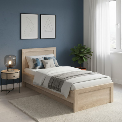 JAZZ łoże 90 z pojemnikiem dąb sonoma