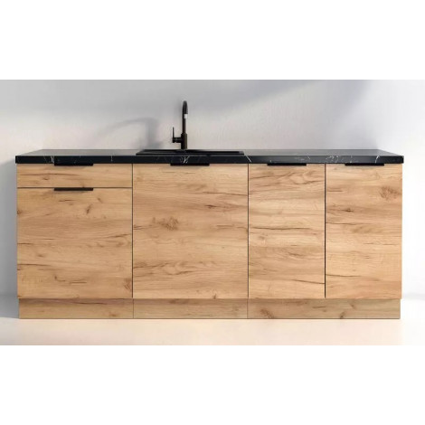 KAM SET Zestaw SET D200 Z6 bez blatu zestaw szafek dolnych DĄB ZŁOTY KRAFT