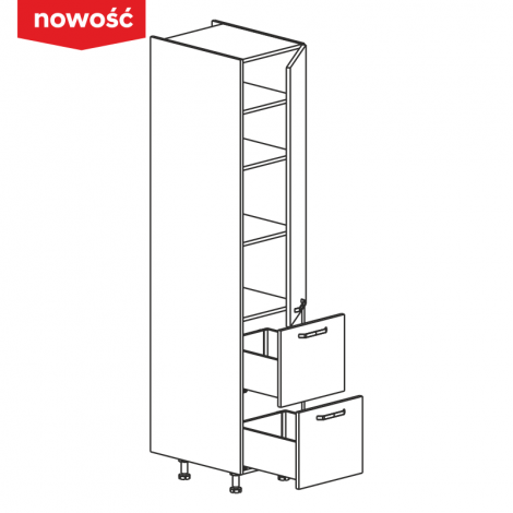 KAMMONO Fronty M4 Akryl - szafka stojąca słupek gospodarczy z drzwiami i szufladami SD40SS2 
