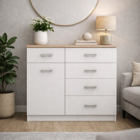 TOP MIX komoda 1d4s biały