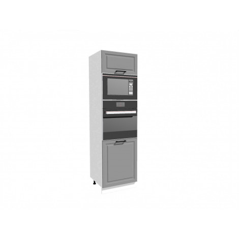 VENEZIA SZARA D60PKMV/2133 P/L słupek kuchenny 60 do zabudowy piekarnika i mikrofalówki - kuchnia skandynawska 