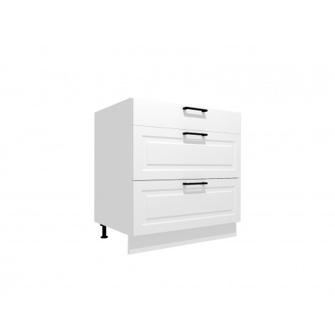 VENEZIA BIAŁA D80S/3 szafka kuchenna dolna 80 z szufladami - kuchnia skandynawska 