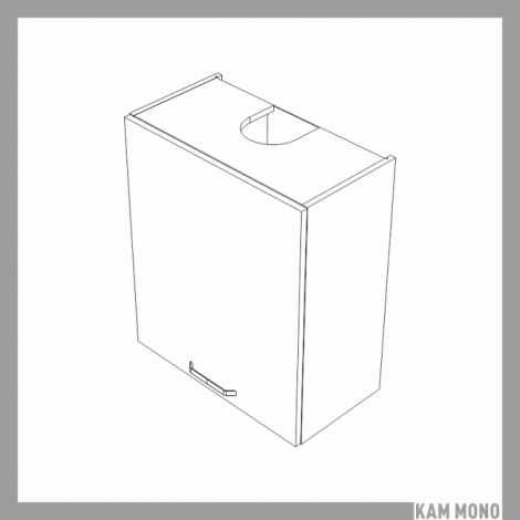 KAMMONO Fronty M4 Akryl - szafka wisząca okapowa W60.1/P1 z okapem INOX