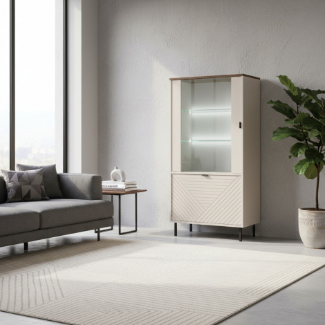 EVO witryna niska 1d1w kaszmir / dąb castello