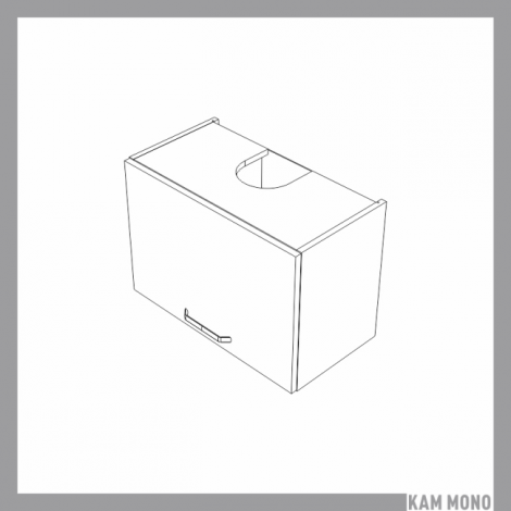 KAMMONO Fronty M4 Akryl - szafka wisząca okapowa WO60/42P1 z okapem INOX