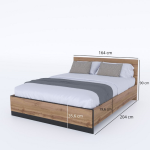 AMINO łoże 160 dąb wotan / czarny