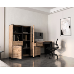 AMINO witryna niska 1d1w1s dąb wotan / czarny