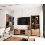 AMINO regał otwarty 2s dąb wotan / czarny