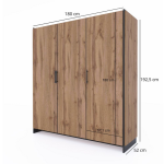 AMINO szafa 3d dąb wotan / czarny