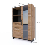 AMINO witryna niska 1d1w1s dąb wotan / czarny