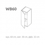 BRIKS szafka wisząca pionowa WB 60 L/P