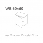 BRIKS szafka wisząca kwadrat WB 60/60 L/P