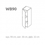 BRIKS szafka wisząca pionowa WB 90 L/P