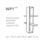 BRIKS regał wiszący otwarty WP1