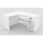 CORNER 2497LU03 Duże białe biurko narożne z szufladą