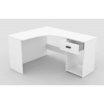 CORNER 2497LU03 Duże białe biurko narożne z szufladą