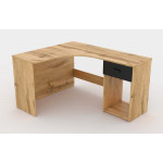CORNER 24N2LU03 Duże biurko narożne z szufladą w kolorze Dąb wotan + Onyks