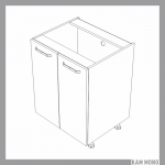 KAMMONO Fronty M4 Akryl - szafka dolna z drzwiami D60