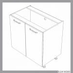 KAMMONO Fronty M4 Akryl - szafka dolna z drzwiami D80