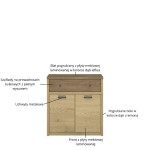 DENZEL komoda 2d1s dąb cremona / dąb lefkas