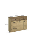 DENZEL komoda 3d2s dąb cremona / dąb lefkas