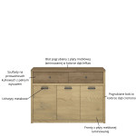 DENZEL komoda 3d2s dąb cremona / dąb lefkas