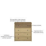 DENZEL komoda 4s dąb cremona / dąb lefkas