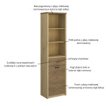 DENZEL regał otwarty 1d1s dąb cremona / dąb lefkas