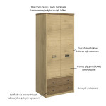 DENZEL szafa 2d2s dąb cremona / dąb lefkas