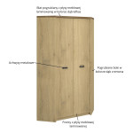 DENZEL szafa narożna 2d dąb cremona / dąb lefkas
