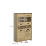 DENZEL witryna niska 2d2w1s dąb cremona / dąb lefkas