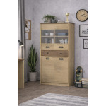 DENZEL witryna niska 2d2w1s dąb cremona / dąb lefkas