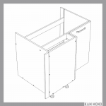 KAMMONO Fronty M4 Akryl - szafka dolna narożna pod zlewozmywak DRZ100X70